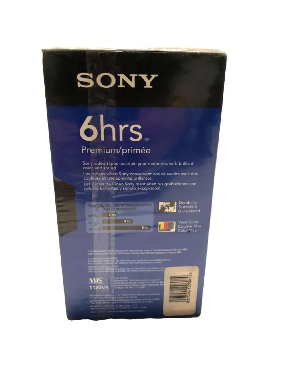 New Sony VHS Cassette Tapes Sealed Set of 4 Premium 6hrs T120 VR 246M